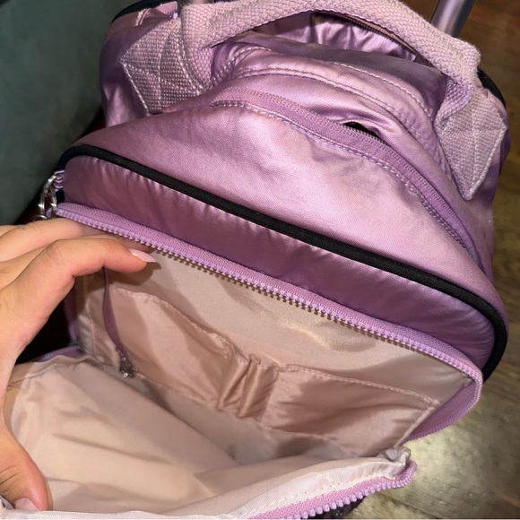 Kipling pink/purple large rolling backpack - Picture 4 of 8